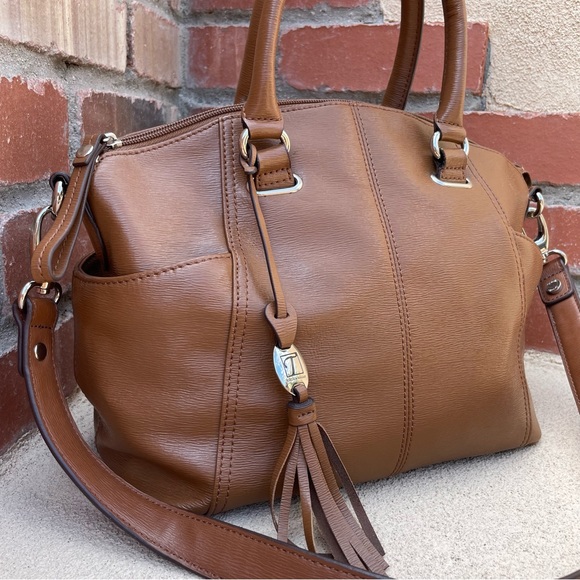 Tignanello • satchel/saddlebag/purse • Genuine Leather • camel color - Picture 3 of 11
